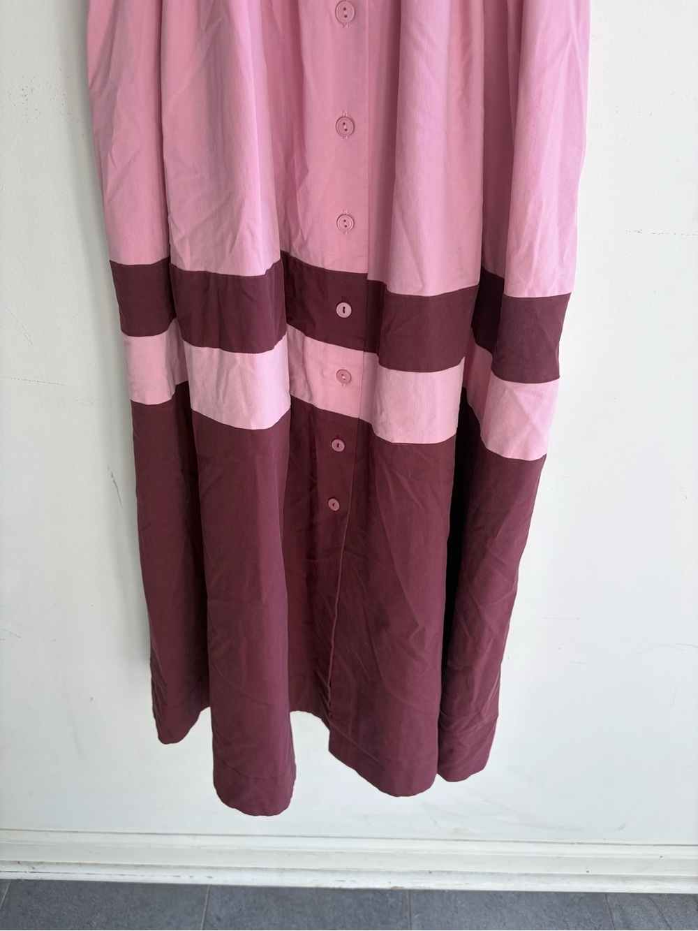ANTHROPOLOGIE The Tobie Button-Front Pink Stripe Pleated Shirt Dress Size Small - Picture 6 of 8